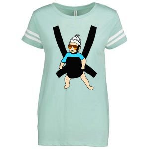 Carlos Hangover Baby With Sunglasses In A Strap Enza Ladies Jersey Football T-Shirt