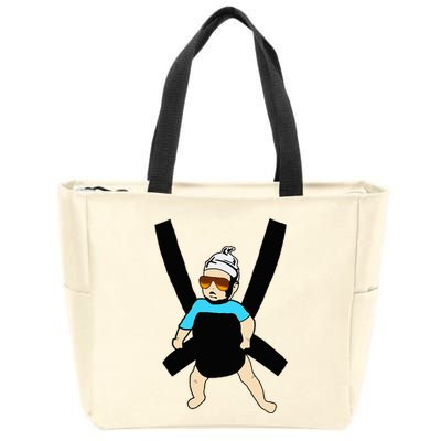Carlos Hangover Baby With Sunglasses In A Strap Zip Tote Bag