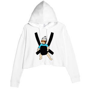 Carlos Hangover Baby With Sunglasses In A Strap Crop Fleece Hoodie