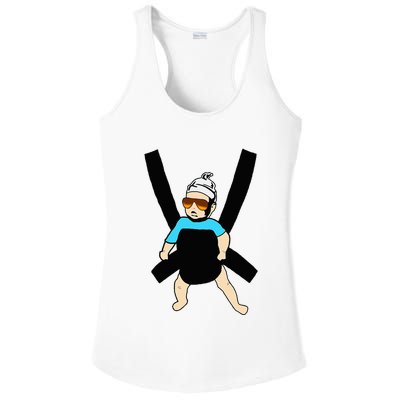 Carlos Hangover Baby With Sunglasses In A Strap Ladies PosiCharge Competitor Racerback Tank