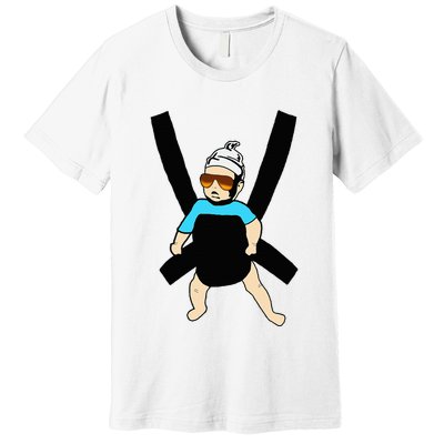 Carlos Hangover Baby With Sunglasses In A Strap Premium T-Shirt