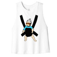 Carlos Hangover Baby With Sunglasses In A Strap Women's Racerback Cropped Tank