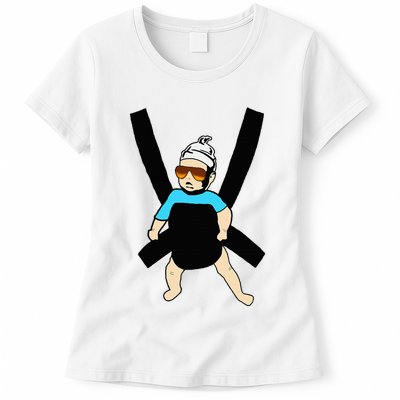 Carlos Hangover Baby With Sunglasses In A Strap Womens T-Shirt