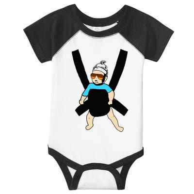Carlos Hangover Baby With Sunglasses In A Strap Infant Baby Jersey Bodysuit
