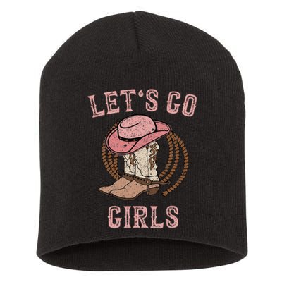 Cowboy Hat Boots Lets Go Girls Western Cowgirls Short Acrylic Beanie