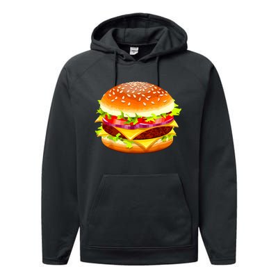 Cheeseburger Hamburger Burger Funny Food Halloween Costume Performance Fleece Hoodie