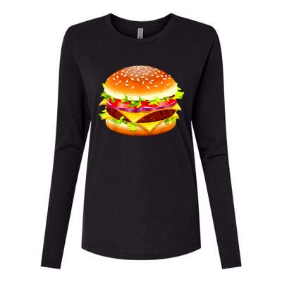 Cheeseburger Hamburger Burger Funny Food Halloween Costume Womens Cotton Relaxed Long Sleeve T-Shirt