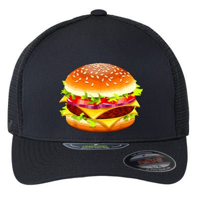 Cheeseburger Hamburger Burger Funny Food Halloween Costume Flexfit Unipanel Trucker Cap