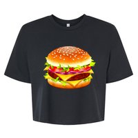 Cheeseburger Hamburger Burger Funny Food Halloween Costume Bella+Canvas Jersey Crop Tee