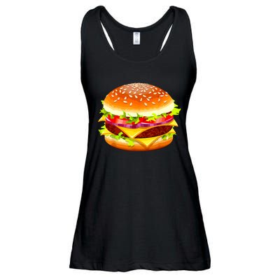 Cheeseburger Hamburger Burger Funny Food Halloween Costume Ladies Essential Flowy Tank