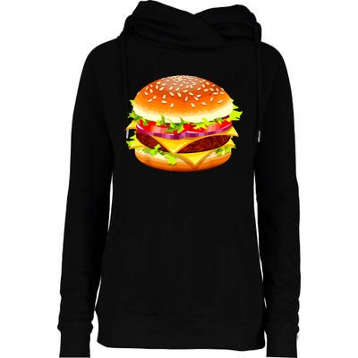 Cheeseburger Hamburger Burger Funny Food Halloween Costume Womens Funnel Neck Pullover Hood