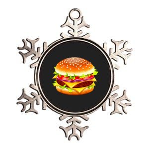 Cheeseburger Hamburger Burger Funny Food Halloween Costume Metallic Star Ornament