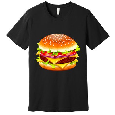 Cheeseburger Hamburger Burger Funny Food Halloween Costume Premium T-Shirt