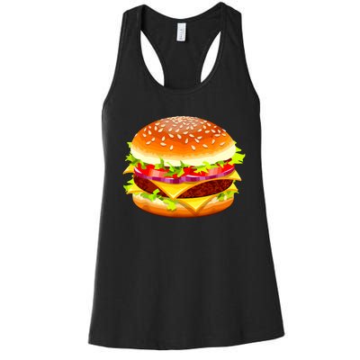 Cheeseburger Hamburger Burger Funny Food Halloween Costume Women's Racerback Tank