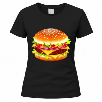 Cheeseburger Hamburger Burger Funny Food Halloween Costume Women's T-Shirt