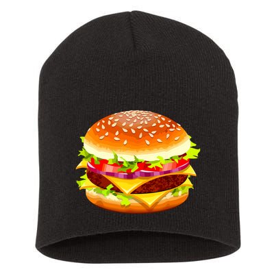 Cheeseburger Hamburger Burger Funny Food Halloween Costume Short Acrylic Beanie