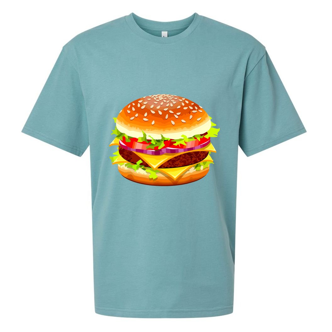 Cheeseburger Hamburger Burger Funny Food Halloween Costume Sueded Cloud Jersey T-Shirt