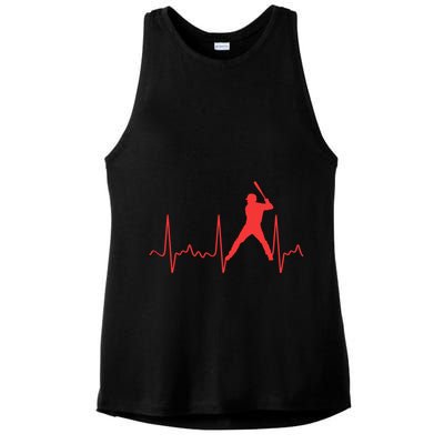 Cool Heartbeat Baseball Gift Ladies PosiCharge Tri-Blend Wicking Tank