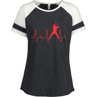 Cool Heartbeat Baseball Gift Enza Ladies Jersey Colorblock Tee