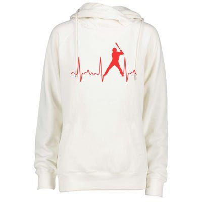 Cool Heartbeat Baseball Gift Womens Funnel Neck Pullover Hood