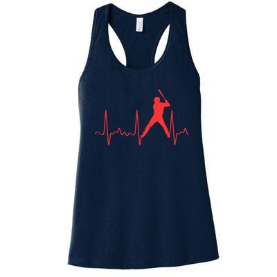 Cool Heartbeat Baseball Gift Women's Racerback Tank