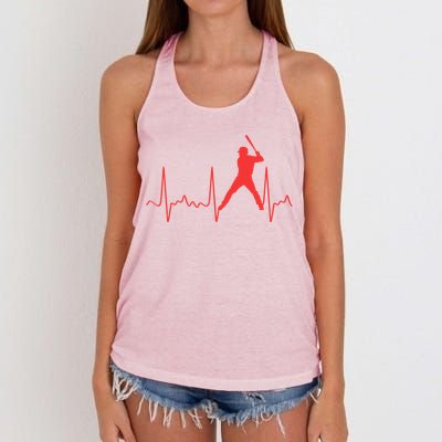 Cool Heartbeat Baseball Gift Women's Knotted Racerback Tank