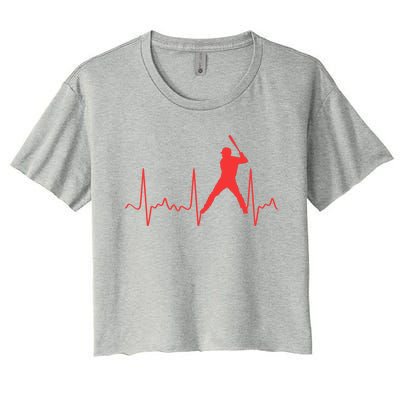 Cool Heartbeat Baseball Gift Women's Crop Top Tee