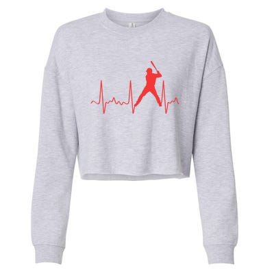 Cool Heartbeat Baseball Gift Cropped Pullover Crew