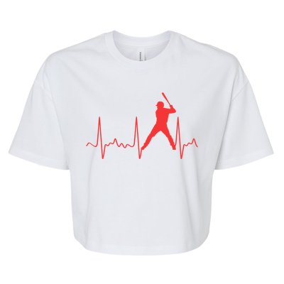 Cool Heartbeat Baseball Gift Bella+Canvas Jersey Crop Tee