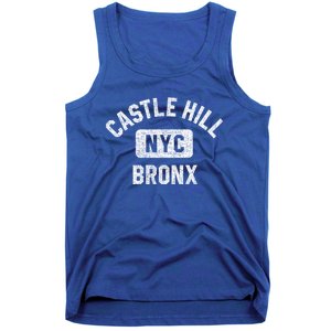 Castle Hill Bronx Nyc Gym Style Distressed White Print Cute Gift Tank Top