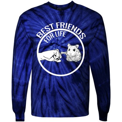 Cute Hamster Best Friends For Life Gift Tie-Dye Long Sleeve Shirt