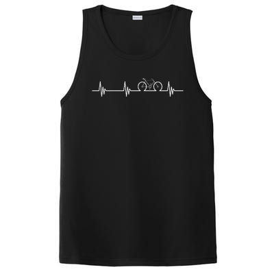 Cycling Heartbeat Bicycle Love Biking Gifts PosiCharge Competitor Tank