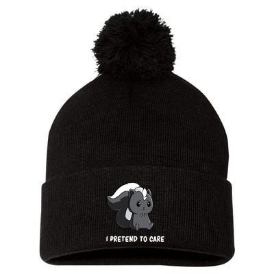 Cute Honey Badger Sarcasm Funny Badgers Pom Pom 12in Knit Beanie