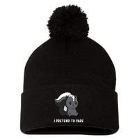 Cute Honey Badger Sarcasm Funny Badgers Pom Pom 12in Knit Beanie
