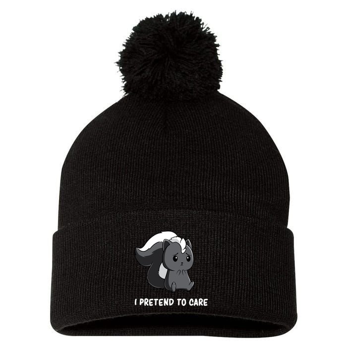 Cute Honey Badger Sarcasm Funny Badgers Pom Pom 12in Knit Beanie