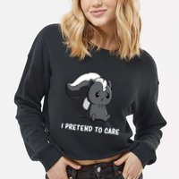 Cute Honey Badger Sarcasm Funny Badgers Cropped Pullover Crew