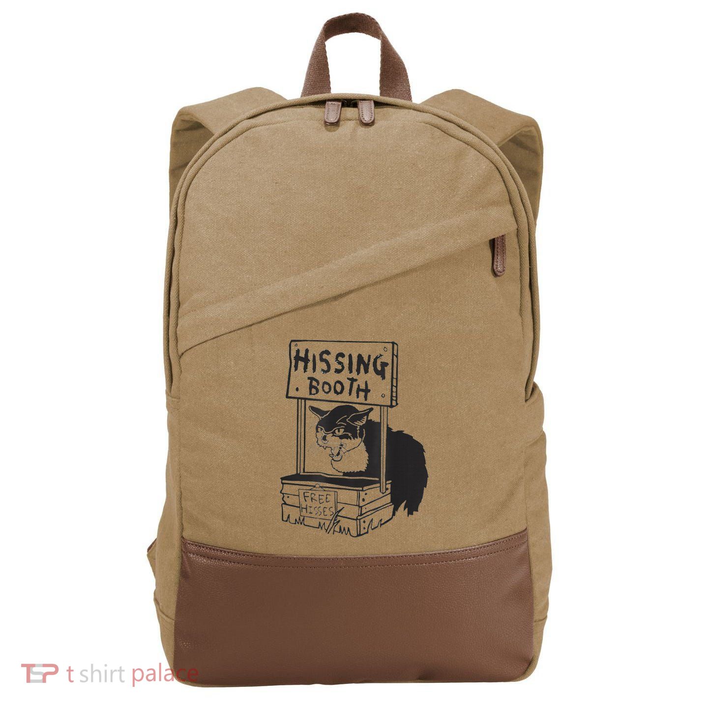 Cat Hissing Booth Free Hisses Cotton Canvas Backpack