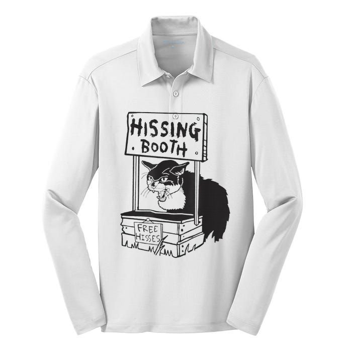 Cat Hissing Booth Free Hisses Silk Touch Performance Long Sleeve Polo