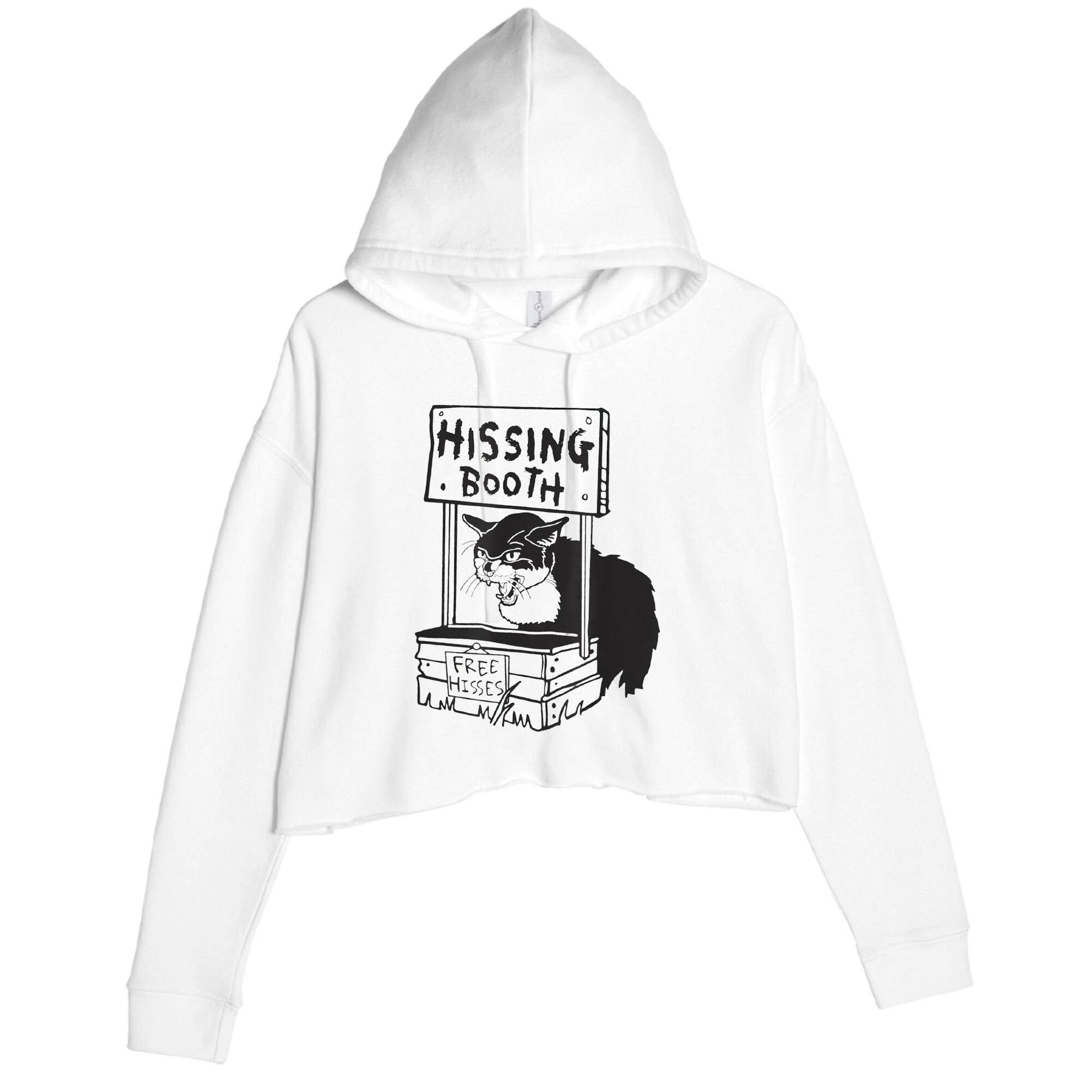 Cat Hissing Booth Free Hisses Crop Fleece Hoodie