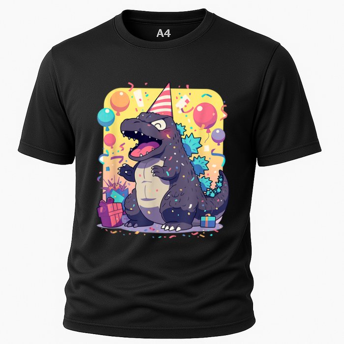 Cute Happy Birthday Japanese Kaiju Monster Epic Party Cooling Performance Crew T-Shirt