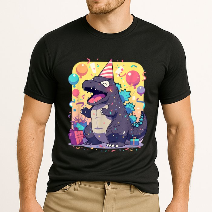 Cute Happy Birthday Japanese Kaiju Monster Epic Party Cooling Performance Crew T-Shirt
