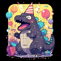 Cute Happy Birthday Japanese Kaiju Monster Epic Party Cooling Performance Crew T-Shirt