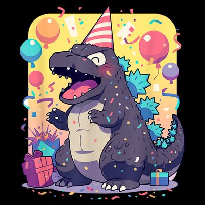 Cute Happy Birthday Japanese Kaiju Monster Epic Party T-Shirt