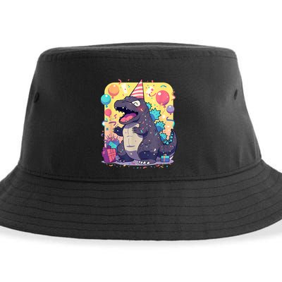 Cute Happy Birthday Japanese Kaiju Monster Epic Party Sustainable Bucket Hat