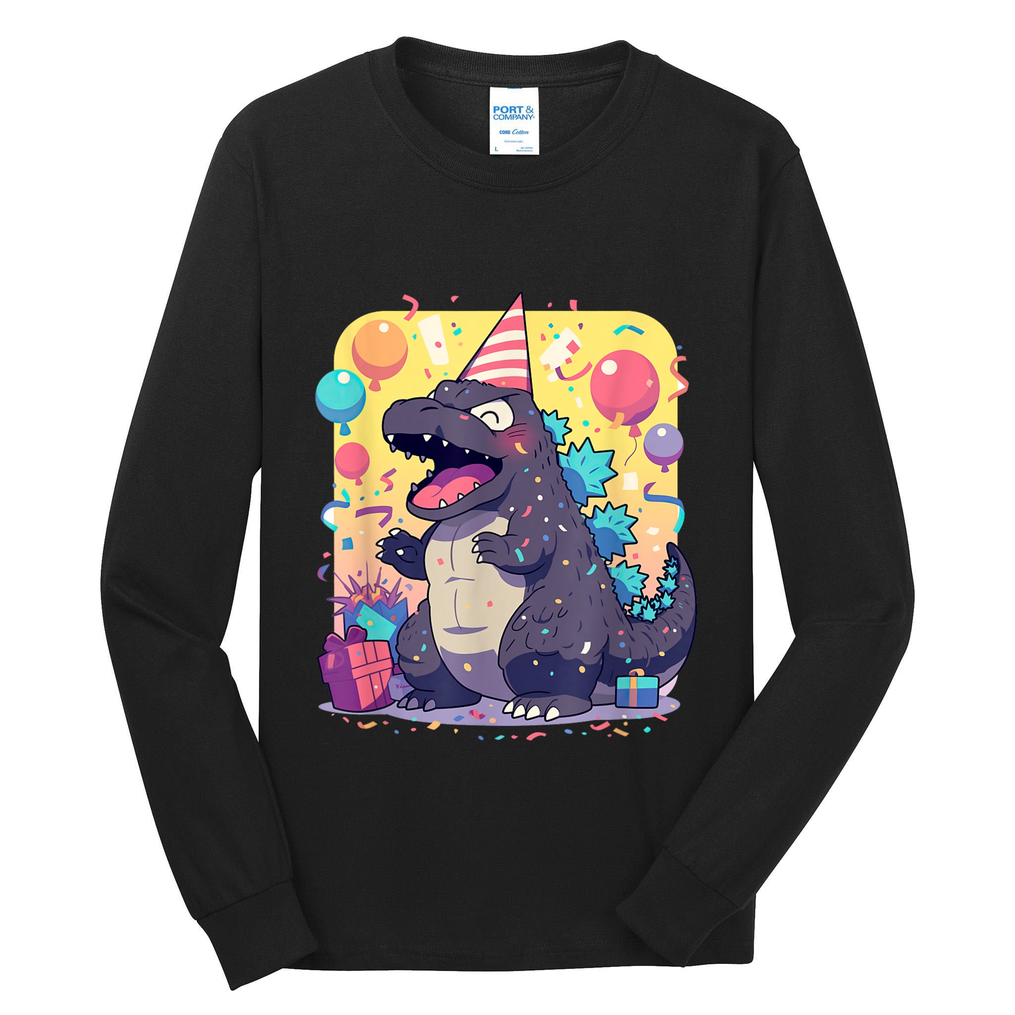 Cute Happy Birthday Japanese Kaiju Monster Epic Party Tall Long Sleeve T-Shirt