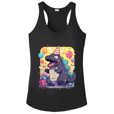 Cute Happy Birthday Japanese Kaiju Monster Epic Party Ladies PosiCharge Competitor Racerback Tank