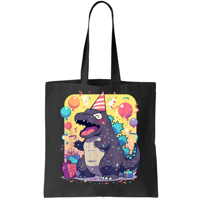 Cute Happy Birthday Japanese Kaiju Monster Epic Party Tote Bag