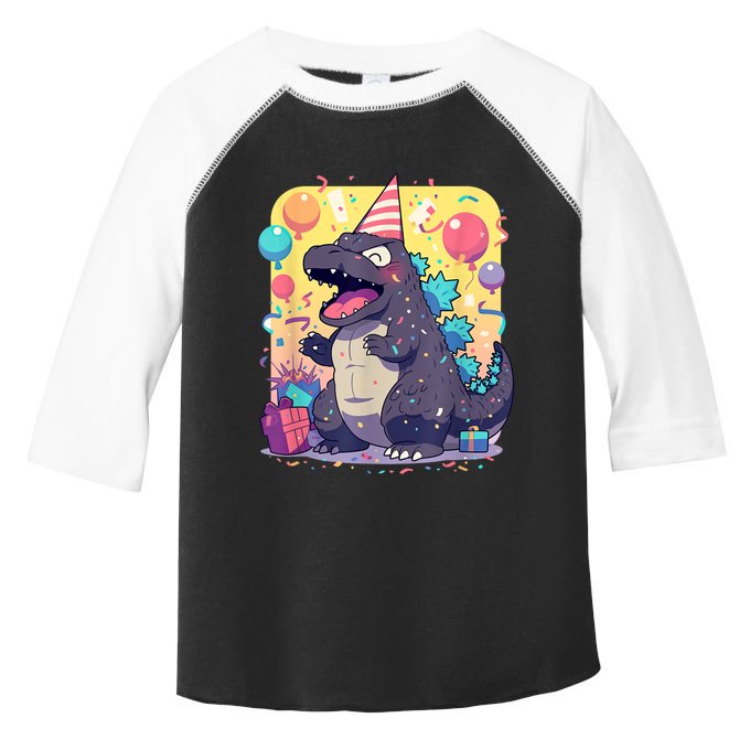 Cute Happy Birthday Japanese Kaiju Monster Epic Party Toddler Fine Jersey T-Shirt