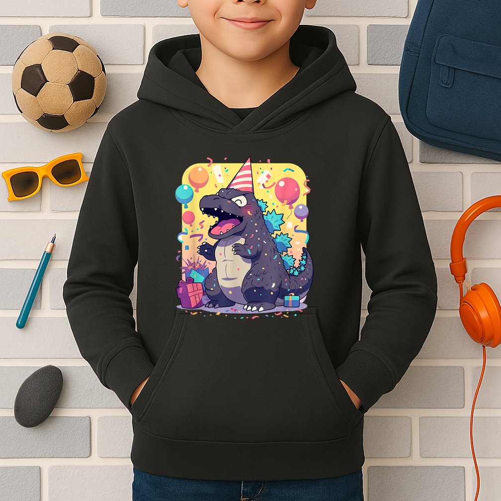 Cute Happy Birthday Japanese Kaiju Monster Epic Party Kids Hoodie