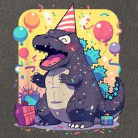 Cute Happy Birthday Japanese Kaiju Monster Epic Party Cotton Canvas Backpack